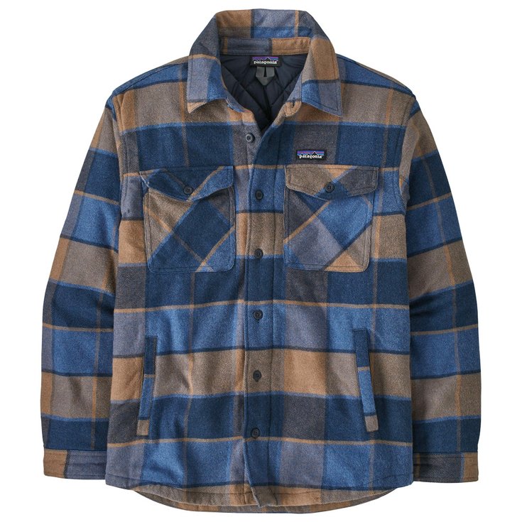 Patagonia Chemise Lightweight Insulated Fjord Flannel Shirt William Smolder Blue Présentation