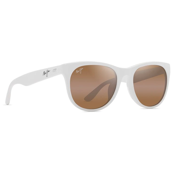 Maui Jim Lunettes de soleil Koaniani Asian Fit Shiny Solid White Hcl Bronze Mineral SuperThin Présentation