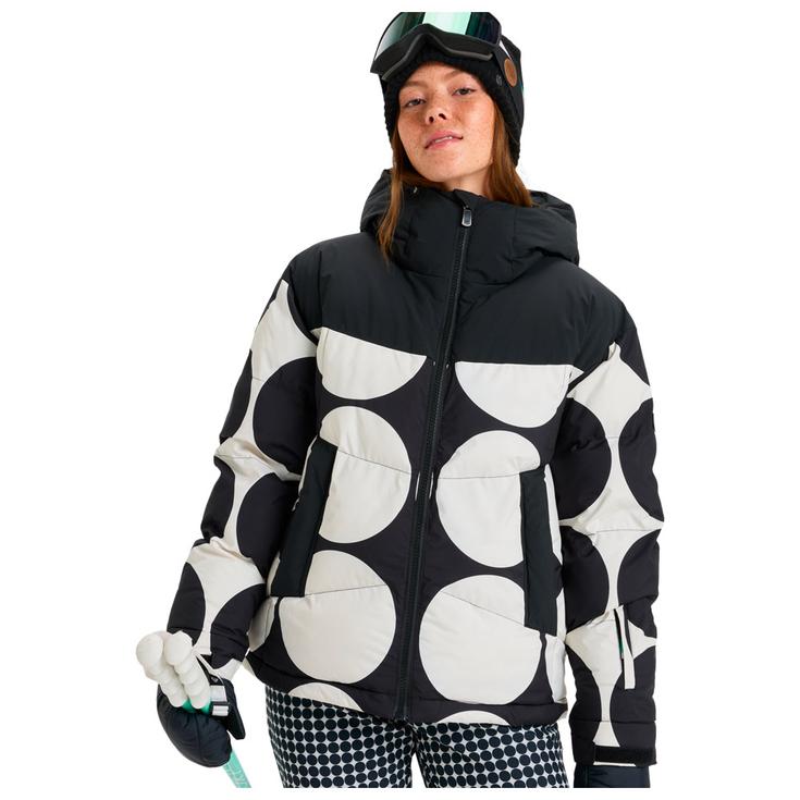 Roxy Blouson Ski Alofted Puffy Jacket True Black Big Dots Présentation