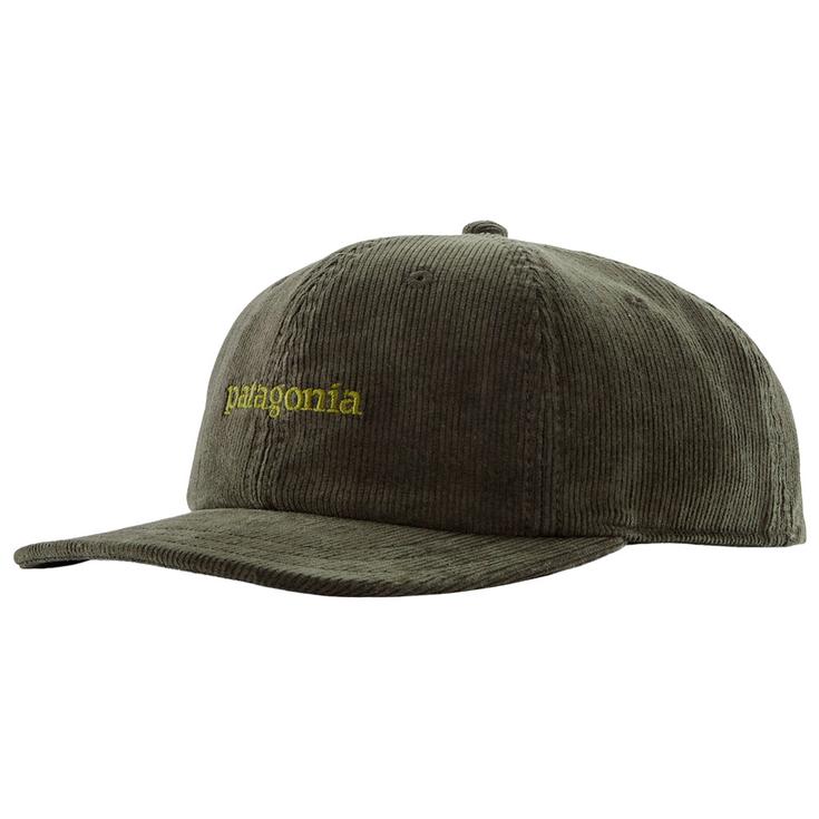 Patagonia Casquettes Corduroy Cap Text Logo Old Growth Green Présentation