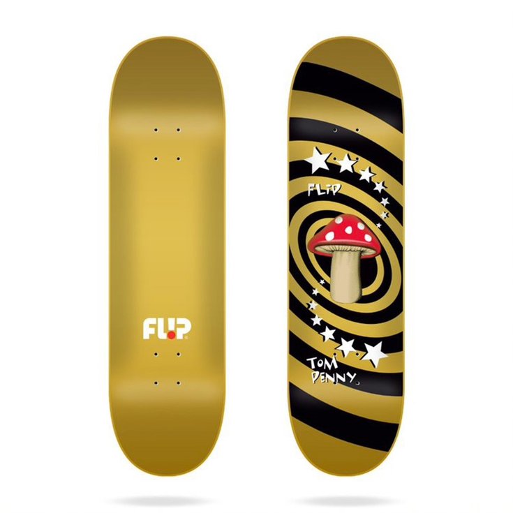 Flip Skate Planche de Skateboard Flip Penny Mushroom - Gold - 8.25" - Sans 