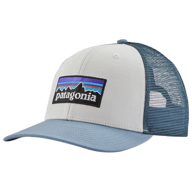 Patagonia Casquettes P-6 Logo Trucker Hat White Light Plume Grey Présentation