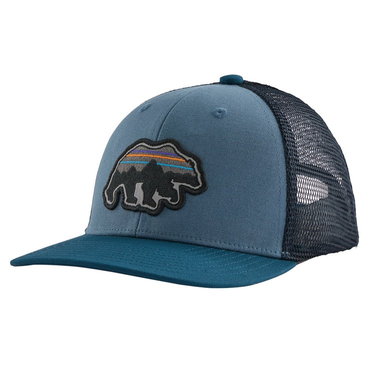 Patagonia Casquettes Kid's Trucker Hat Back For Good Bear Pigeon Blue Présentation