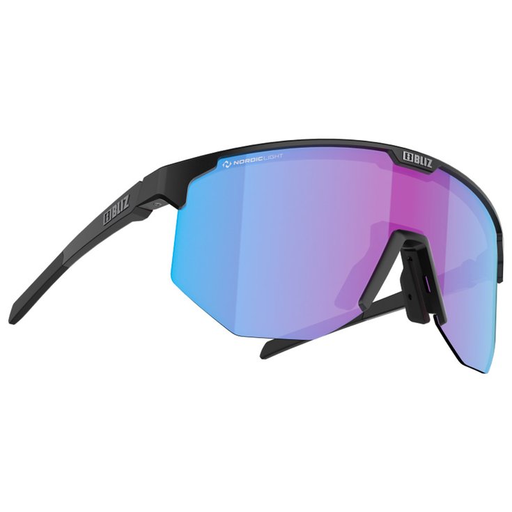 Bliz Lunettes de soleil Hero Matte Black Nano Optics Nordic Light Begonia Violet Blue Mirror Présentation