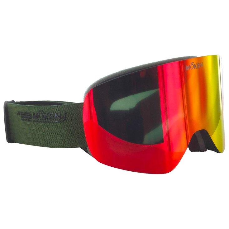 Moken Vision Masque de Ski One Green Red Grey Revo Red + Pink Flash Silver Présentation