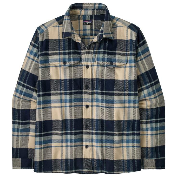 Patagonia Chemise Fjord Flannel Shirt Hibernate Sunken Blue Présentation