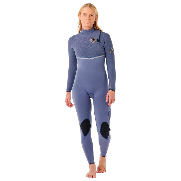 Rip Curl Combinaison Intégrale Womens E-Bomb Zip Free 3/2 Grey Blue Présentation