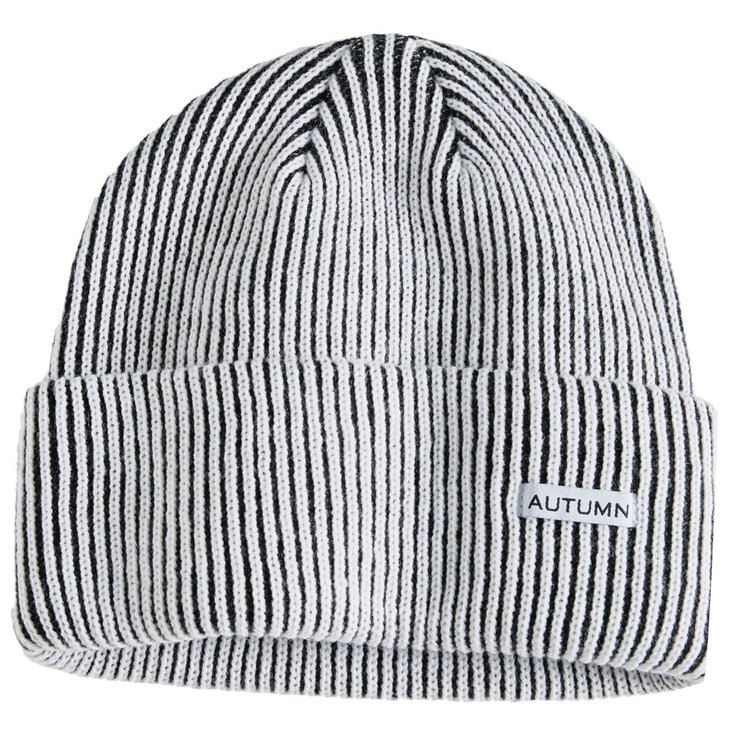 Autumn Bonnet Cord Beanie White Black Présentation