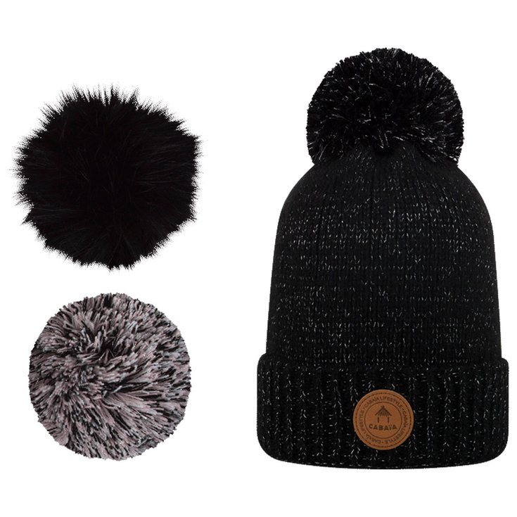 Cabaia Bonnet Irish Coffee Beanie Black Lurex Présentation