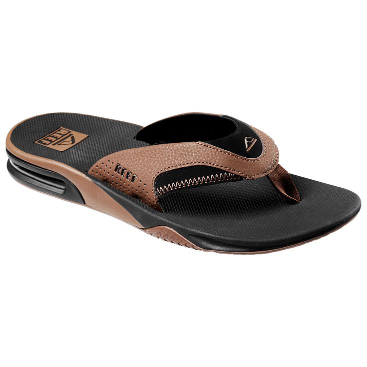 Reef Tongs Fanning Prints Black Tan Présentation