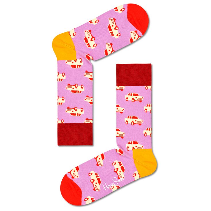 Happy Socks Chaussettes Car Lilas Présentation