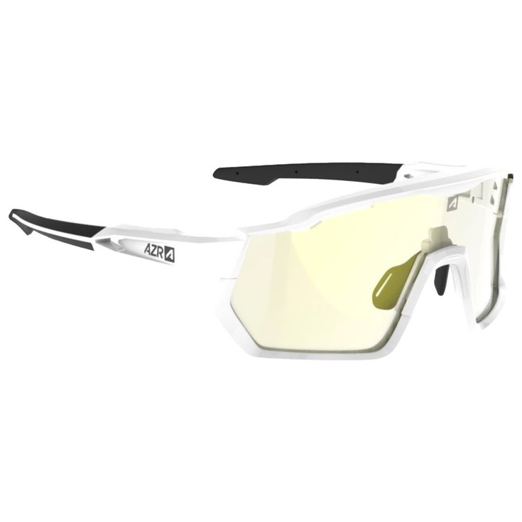 AZR Lunettes de soleil Pro Race Rx Blanche Vernie Noir Photochromique Irisé Gold Présentation