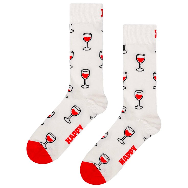 Happy Socks Chaussettes Crew Socks French Edition Wine Off White Présentation