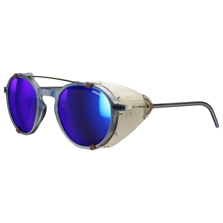 Julbo Lunettes de soleil Legacy Translucide Brillant Bleu Beige Noir Reactiv 2-4 Présentation
