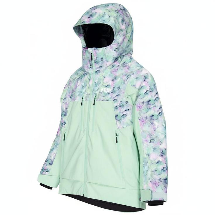 Picture Blouson Ski Exa Textury Print Blurry Water Silt Green Présentation