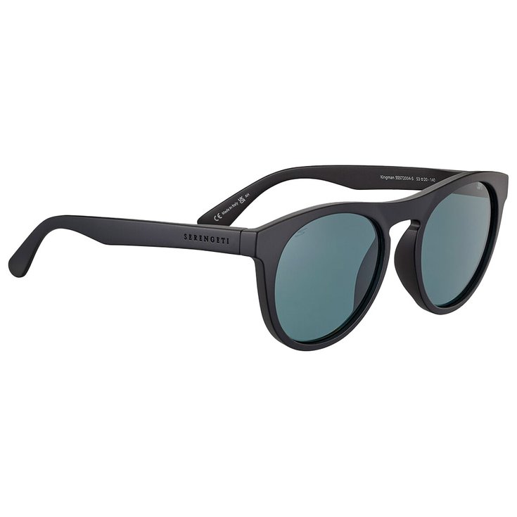 Serengeti Lunettes de soleil Kingman Matte Black Saturn Polarized Petrol Blue Présentation