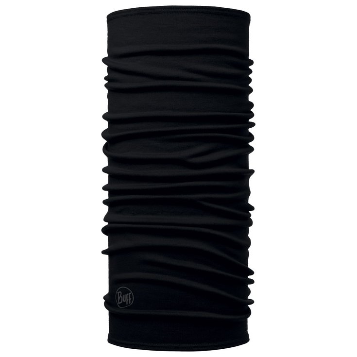 Buff Tour de cou Merino Midweight Neckwear Solid Black Présentation