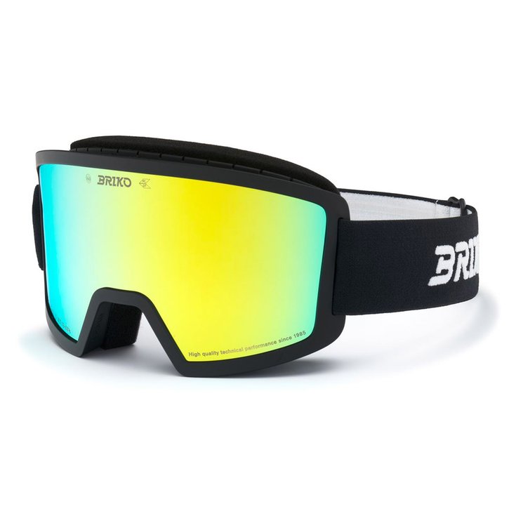 Briko Masque de Ski Frostbite Kids Black Yellow Mirror Présentation