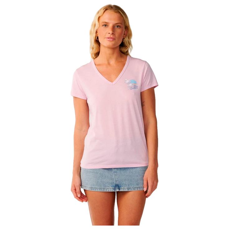 Rip Curl Tee-shirt Seeker Standard V Neck Light Lilac Présentation