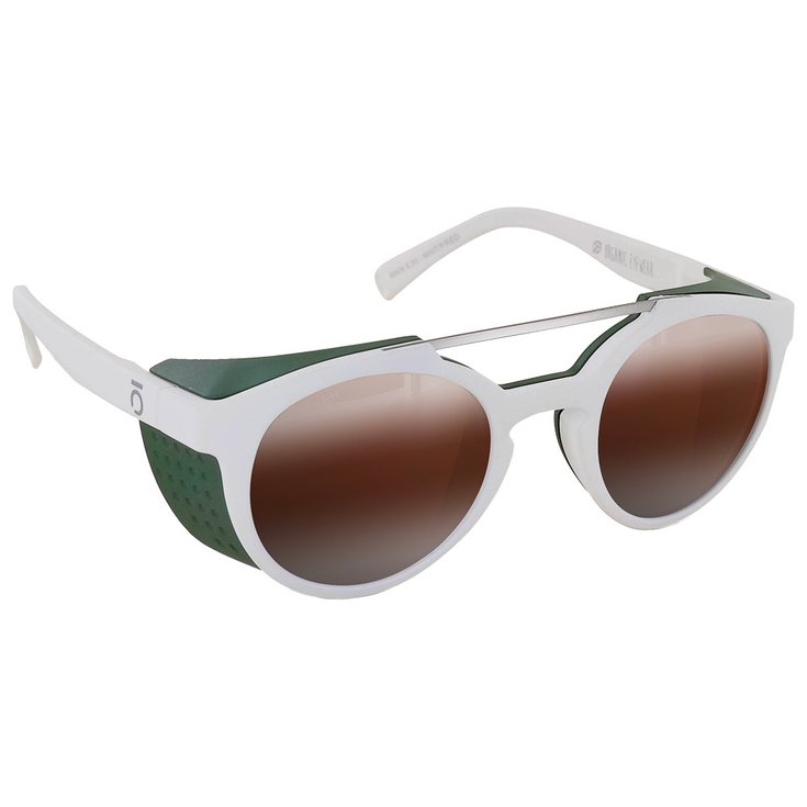 Moken Vision Lunettes de soleil Hawkins White Green Grey Silver Retro Inuit Présentation