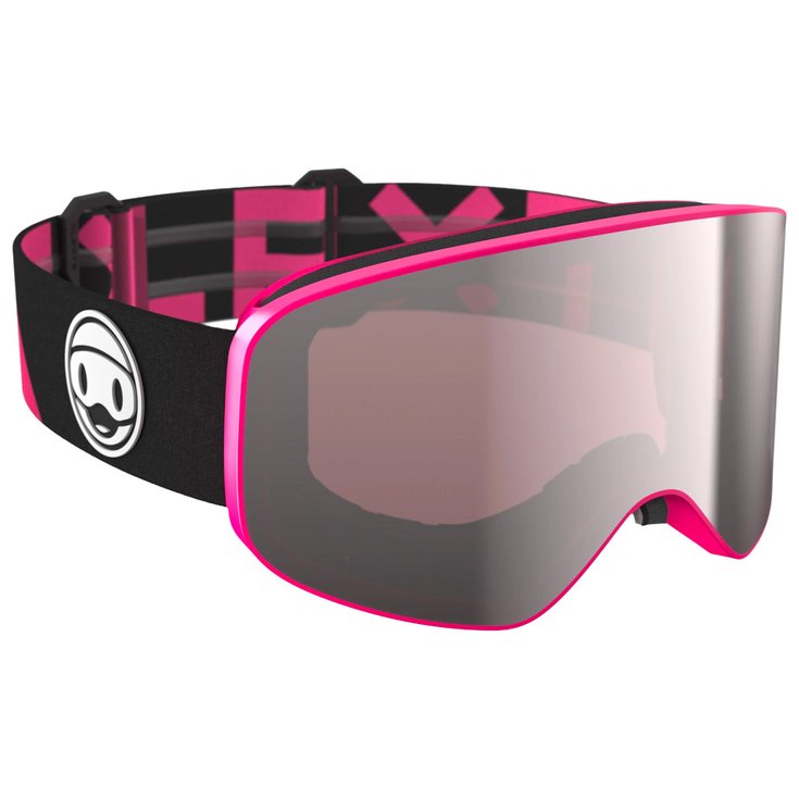 Flaxta Masque de Ski Prime Junior Black Pink Silver Mirror Lens Présentation