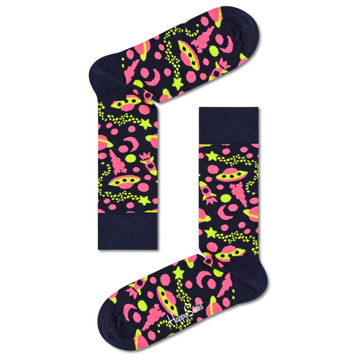 Happy Socks Chaussettes Into Space Bleu Foncé Présentation