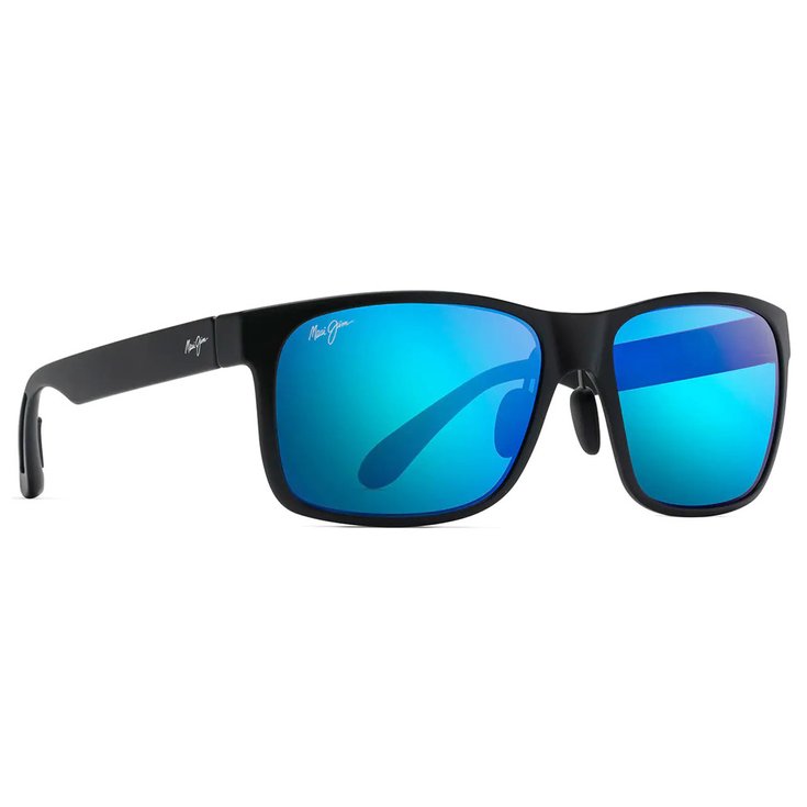Maui Jim Lunettes de soleil Red Sands Noir Mat Bleu Hawaï MauiPure Présentation