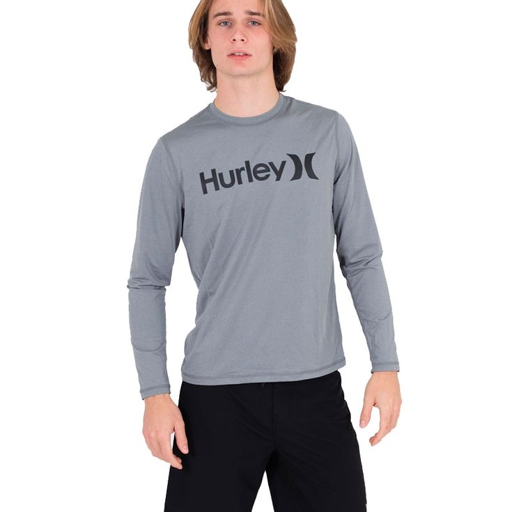 Hurley Top Manches Longues Surf Tee Hybrid LS - Grey Présentation