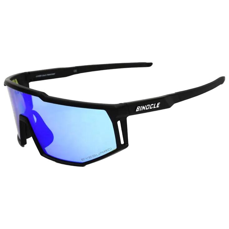 Binocle Eyewear Lunettes de soleil Horizon Shiny Black Blue Mirror Polarized Présentation