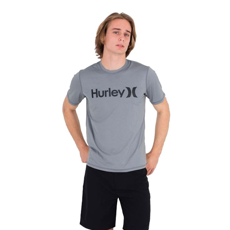 Hurley Top Manches Courtes Surf Tee Hybrid SS - Grey Présentation