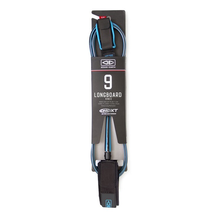 Ocean And Earth Leash Longboard Leash de surf Ocean and Earth Longboard One XT Knee - Blue - 9'0 / 274 cm 