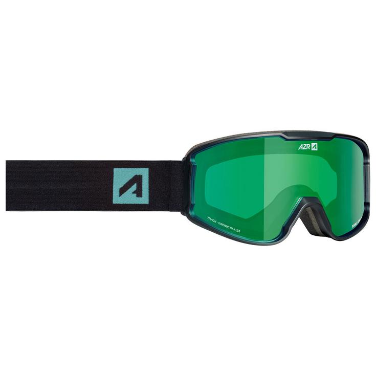 AZR Masque de Ski Track Noir Mat Irisé Vert Multicouche Présentation