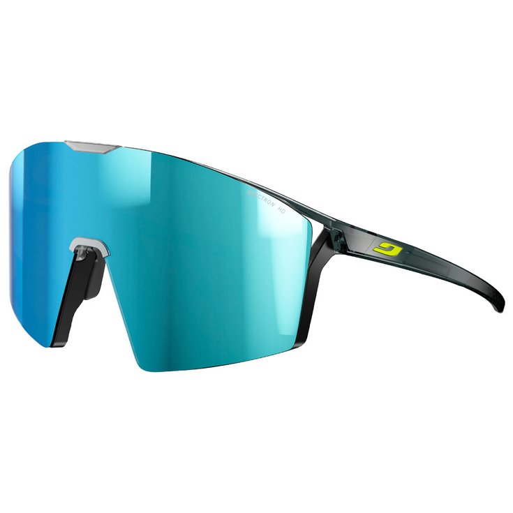 Julbo Lunettes de soleil Edge Cover Mat Noir Jaune Fluo Spectron Hd 4 Polarized Présentation