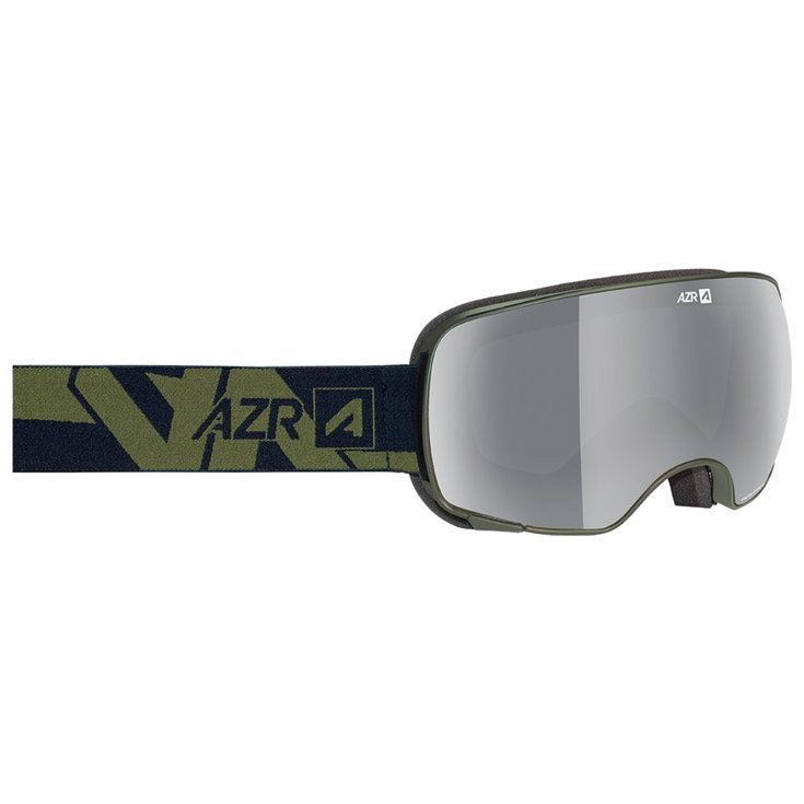 AZR Masque de Ski Fusion Otg Mat Noir Full Gris Silver + Jaune Présentation