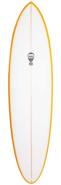 Phipps Board de Surf One Bad Egg Futures Fins White Yellow Présentation