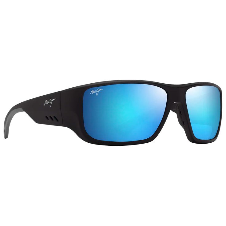 Maui Jim Lunettes de soleil Keha Noir Mat Bleu Hawaï Minéral SuperThin Présentation