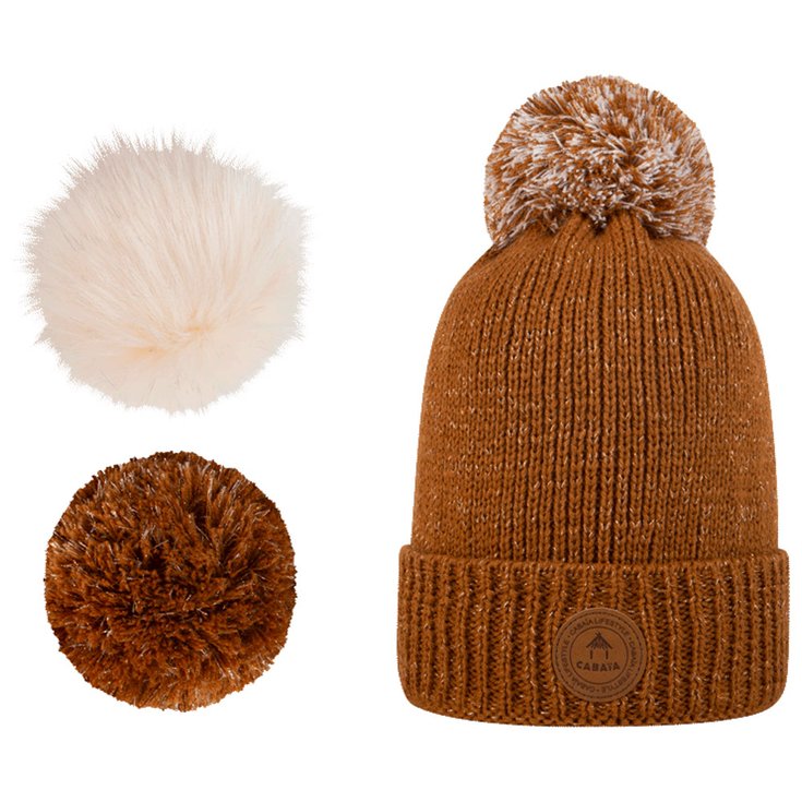 Cabaia Bonnet Irish Coffee Beanie Camel Lurex Présentation