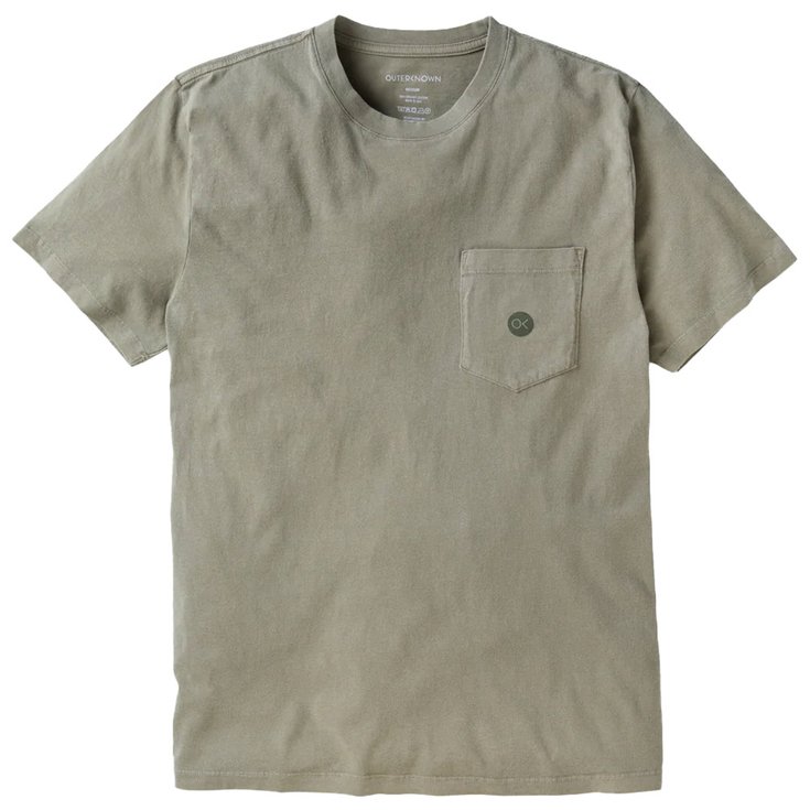 Outerknown Tee-shirt Ok Dot Pocket Tee Olive Présentation