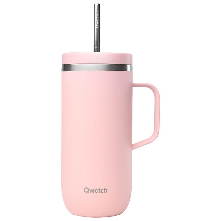 Qwetch Mug Cold Cup 600 ml + Anse Pastel Rose Présentation