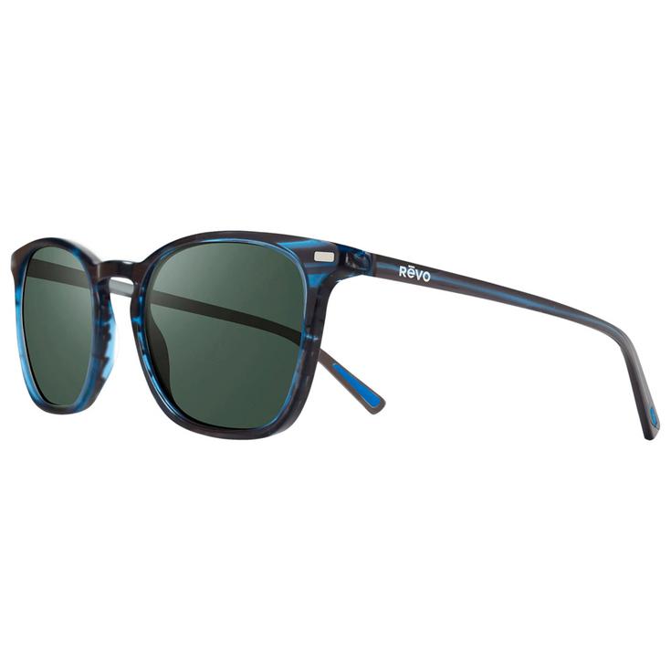 Revo Lunettes de soleil Watson Blue Horn Crystal Smoke Green Polarized Présentation