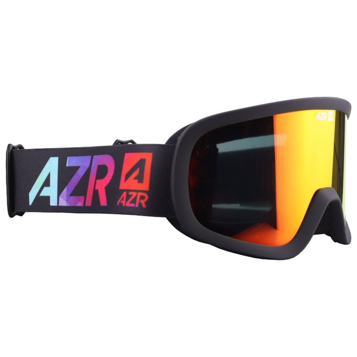 AZR Masque de Ski Flash Jr Mat Noir Full Rouge Multicouche Présentation