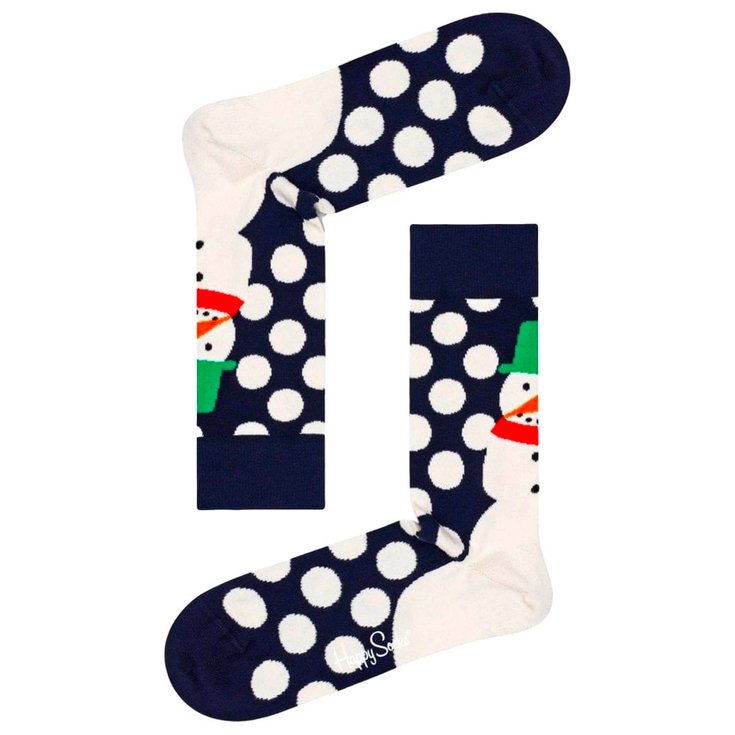 Happy Socks Chaussettes Crew Socks Jumbo Snowman Navy Présentation