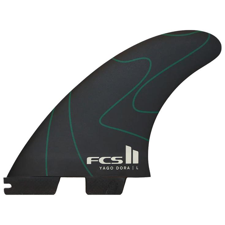Fcs Ailerons Surf II Yago Dora Pc Tri Fins Large Green Black Présentation