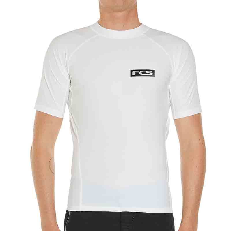 Fcs Top Manches Courtes Top Lycra Rash Vest S/S - White Profil