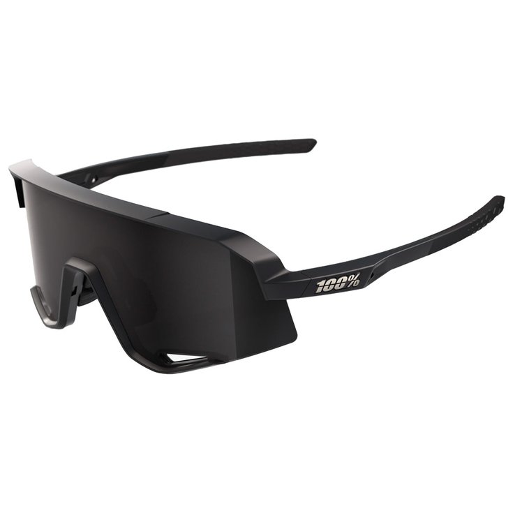 100% Lunettes de soleil Slendale Matte Black Smoke Lens Présentation