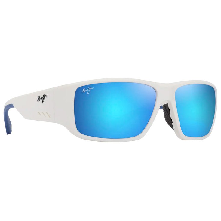 Maui Jim Lunettes de soleil Keha Asian Fit Blanc Mat Bleu Hawaï Minéral SuperThin Présentation