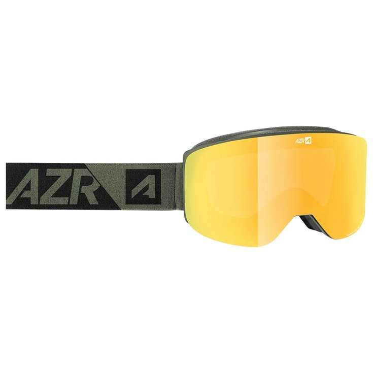 AZR Masque de Ski Galaxy Otg Mat Kaki Full Jaune Multicouche + Jaune Présentation
