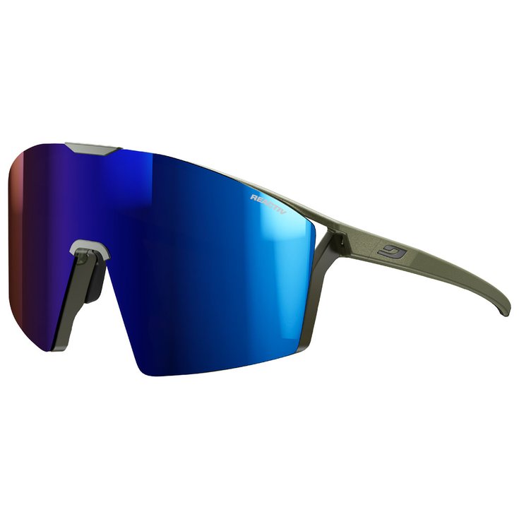 Julbo Lunettes de soleil Edge Cover Mat Vert Army Noir Reactiv 2-4 Présentation
