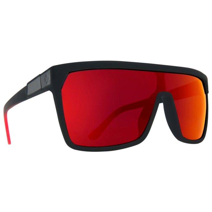 Spy Lunettes de soleil Flynn Soft Matte Black Red Face HD Plus Gray Green with Red Light Spectra Mirror Présentation
