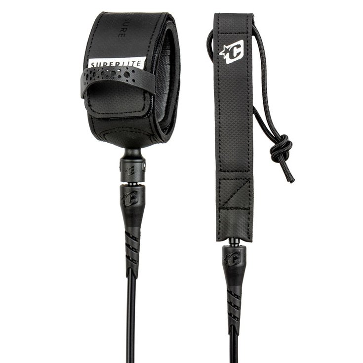 Creatures Leash Surf Leash de surf Creatures Of Leisure Superlite Comp - Black Silver 6'0'' / 183 cm 
